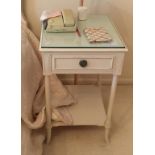 White painted bedside table