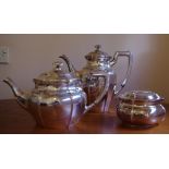 German 800 silver 3 piece tea and coffee service approx 1300gms