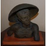 Arthur Fleischmann (1896-1990) Bali Boy bronzed fibre-glass, 27cm high