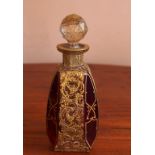 European crystal scent bottle chip to rim