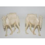 Two carved ivory figures of camels NB Export only permitted with CITES documentation