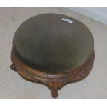 Carved Victorian foot stool