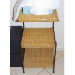 Small three tier wicker side table