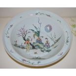 Large Chinese Qing wash bowl 41cm diameter.