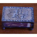 Edwardian sterling silver matchbox holder marked Birmingham 1904