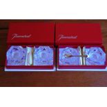 Four Baccarat crystal open salts with spoons, in original boxes