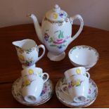 Royal Doulton coffee set for 4 comprising coffee pot, cream & sugar and four each coffee cups and