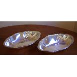 Pair of German 800 silver serving bowls 30cm wide, approx 680gms