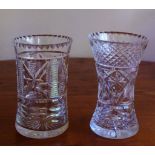Two cut crystal vases