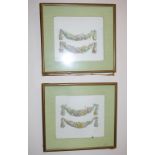 Six framed floral prints