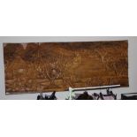 Large carved balinese panel - village scene