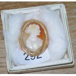 Antique gilt metal cameo