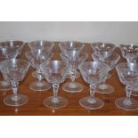 14 cut crystal champagne saucers / dessert glasses unmarked