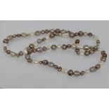 Multi-coloured pearl necklace