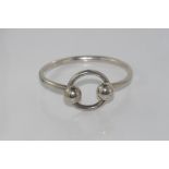 Taxco silver 925 Mexican bracelet with two balls and ring clip