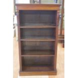 Edwardian open bookcase with adjustable shelves, 74cm wide, 32cm deep, 134.5cm high
