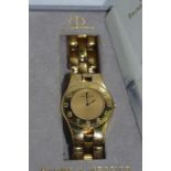 Baume & Mercier Geneve quartz watch gold plated, Fond Acier Inox with stainless steel back and