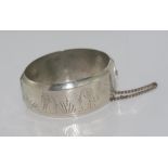 Vintage sterling silver hinged bracelet with cranes, marked inside H.W. Sterling Silver FRONTS