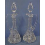 Pair of cut crystal decanters 40cm high approx.