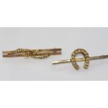 Two gold and seed pearl brooches with 9ct markings weight: approx 4.49 grams