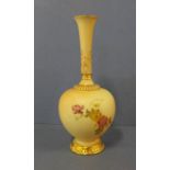 Royal Worcester blush ivory vase hand painted with floral and gilt decoration, RN 209597, 16.5 cm