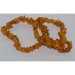 Vintage Baltic butterscotch amber nugget necklace size: approx 60cm