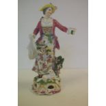 Late 18th century Derby figure of lady ex: Moorabool Antique Galleries, 23.5cm high