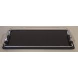 Art Deco chrome & black vitrolite tray 45cm x 24cm approx