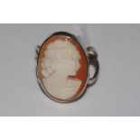 Silver, cameo ring ring size: O/7