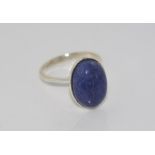 Silver and lapis ring size: Q/8