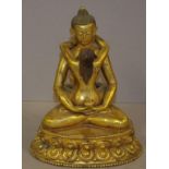 Thai gilt bronze Buddha figural group H21cm approx