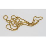 18ct yellow gold box chain weight: approx 8 grams, size: approx 50cm