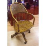 Oak swivel desk chair