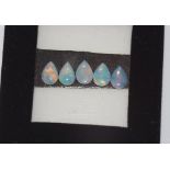 Five pear shaped solid Australian opals