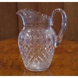 Victorian large cut glass jug 28cm high