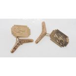 Australian 9ct gold cufflinks with boomerang backs weight: approx 4.2 grams