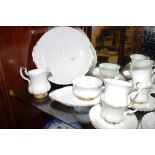 Royal Albert 'Val Dor' teaset comprising of a cake plate, sandwich tray, milk jug, sugar bowl, 6