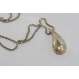 Sterling silver tear drop pendant on silver chain