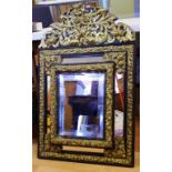 Vintage ormolu mounted wall mirror H94cm X W60cm approx (as inspected)
