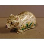 Royal Crown Derby wombat paperweight limited edition of gold seal to base, 12cm long approx