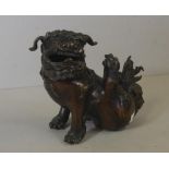 Chinese bronze dog of foo figure 14cm high