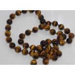 Individually knotted tiger's eye necklace