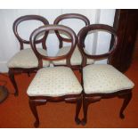 Four vintage balloon back chairs