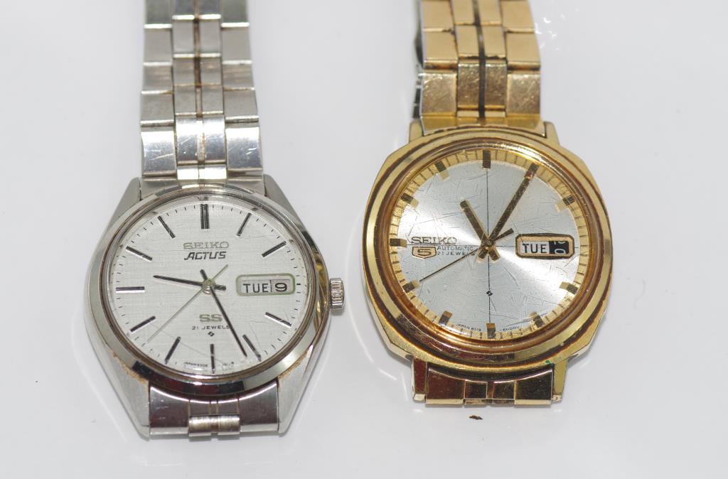 Vintage men's Seiko5 watch with a Vintage Mens Seiko ACTUS SS Automatic Watch 21J 6306-7010