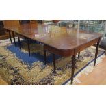 Georgian Cuban Mahogany dining table with gate leg drop leaf centre and 2 detachable ends (which can