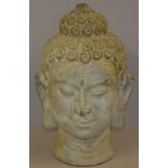 Large stone Lotus Buddha head H40cm approx