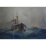 Frederick J Elliott (1864-1949) Marine watercolour signed lower right, 29 x 41 cm
