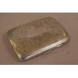 Edwardian sterling silver cigarette case hallmarked Chester 1903, maker: Colen Hewer, 74g approx.