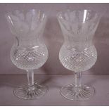 Pair of Edinburgh Crystal Thistle goblets 17cm high approx.