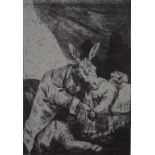Francisco Goya, Spain (1746-1828) "De Que Mal Morira" (Of What Illness Will He Die), re-strike